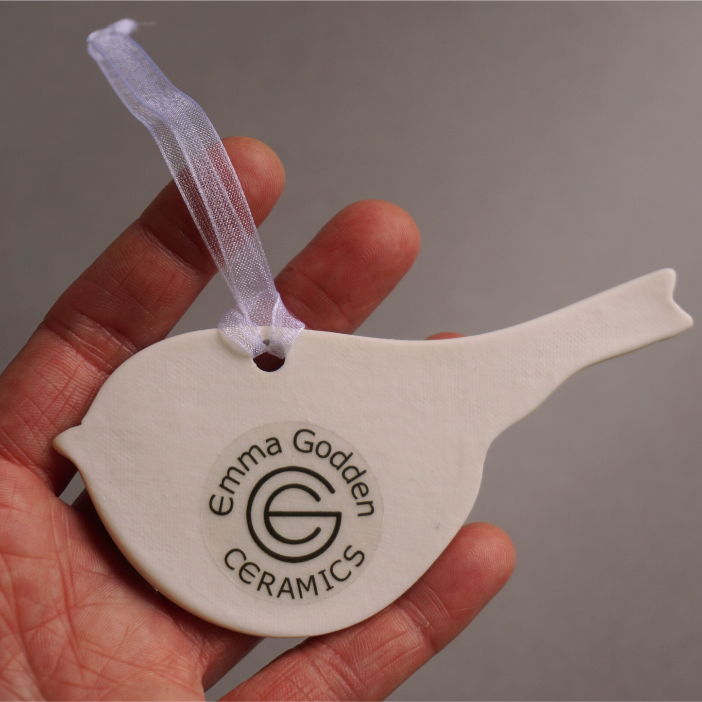 Long Tailed Tit Porcelain Hanging Bird Decoration