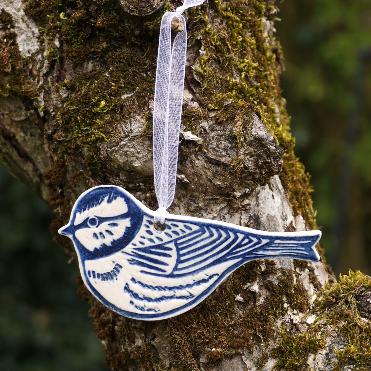 Blue Tit Ceramic Hanging Bird Decoration
