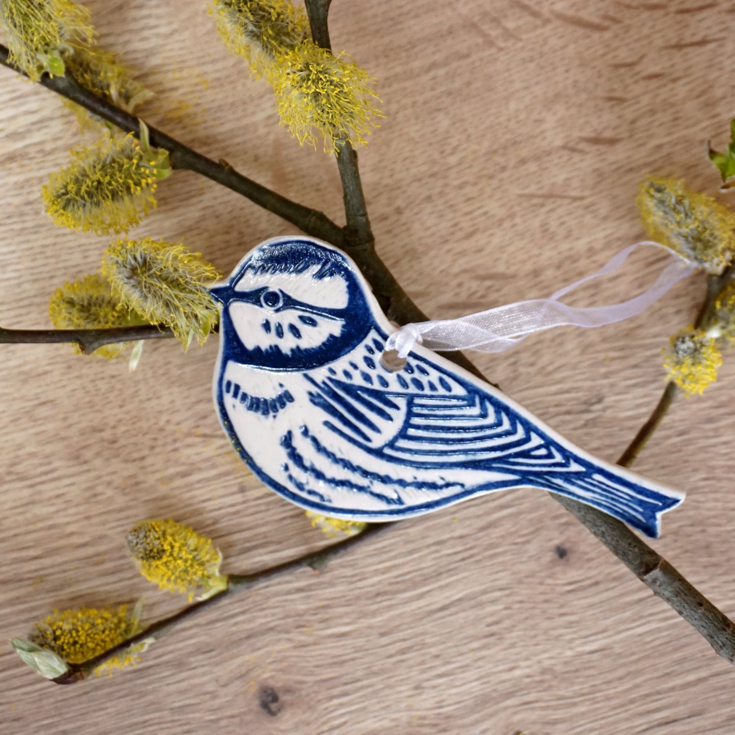 Blue Tit Ceramic Hanging Bird Decoration