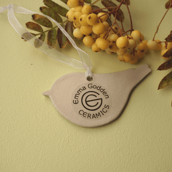 Coal Tit Ceramic Hanging Bird Decoration