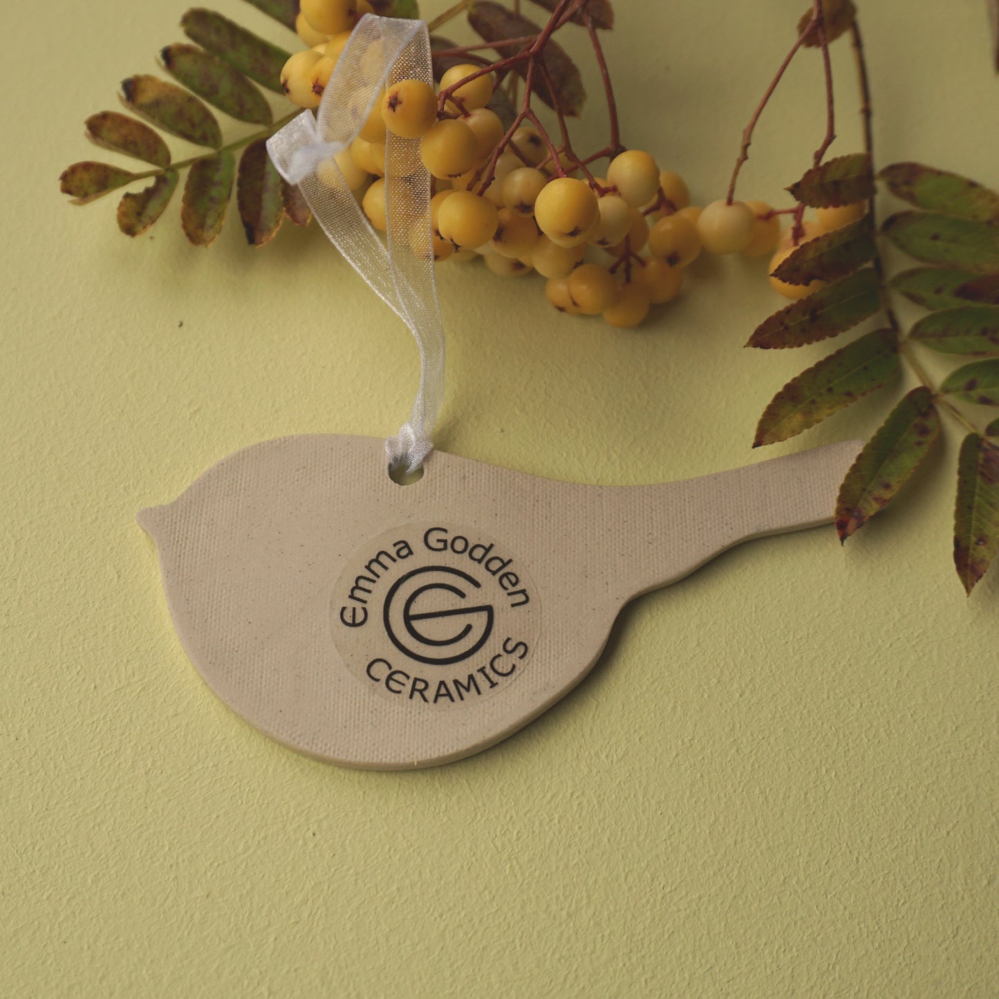 Long Tailed Tit Ceramic Hanging Bird Decoration