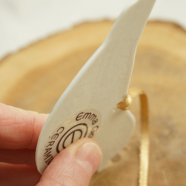 Sparrow Porcelain with Gold Lustre Hanging Bird Decoration