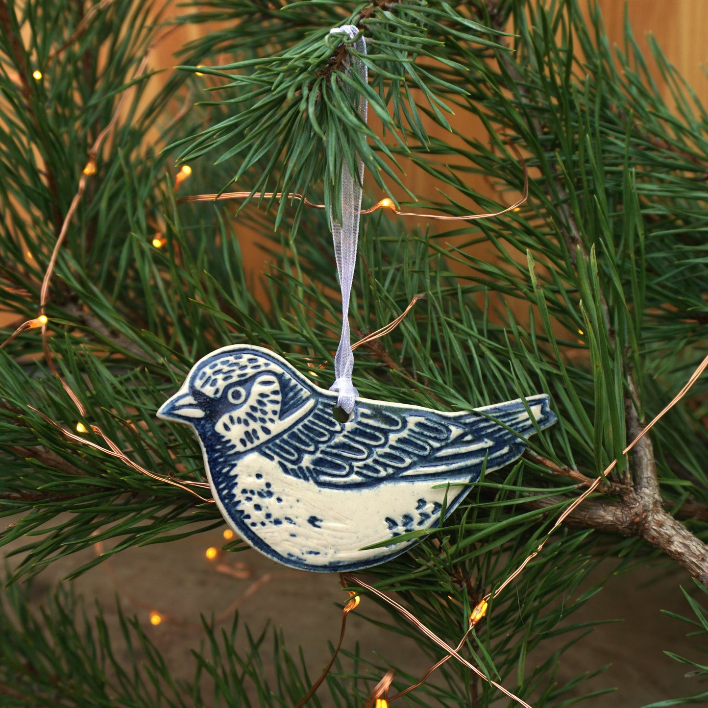 Sparrow Ceramic Hanging Bird Decoration